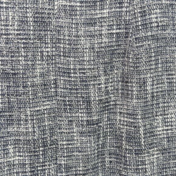 J McLaughlin Size 10 Skirt Tweed Blue White Fringe Lined Back Zip Career 431 - Picture 8 of 10